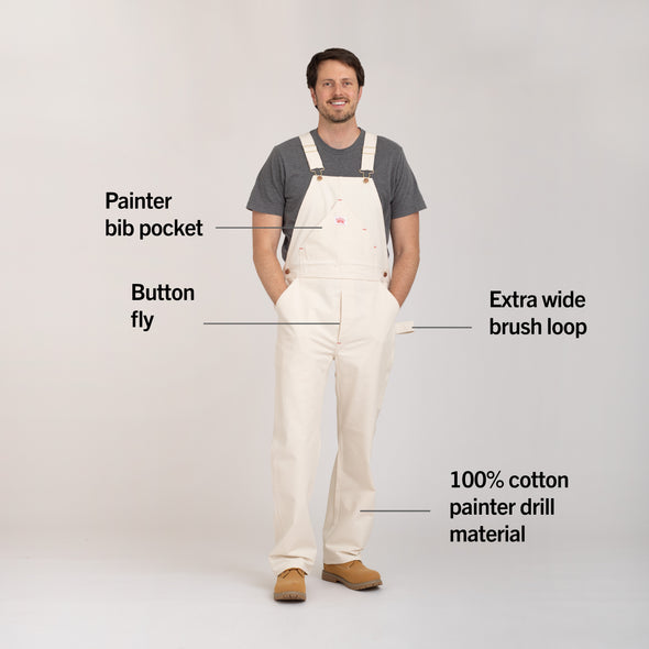 #71 Natural Painter Bib Overalls - MADE IN USA