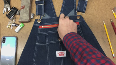 #980 Utility Zipper-Bib Blue Denim Overalls
