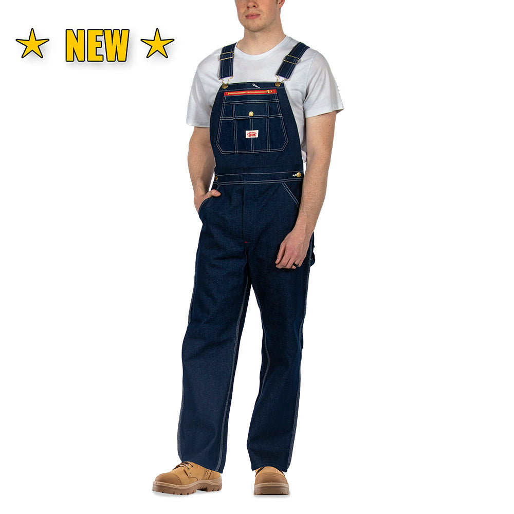 Sail Blue Straight Leg Pockets Denim Bib Overall