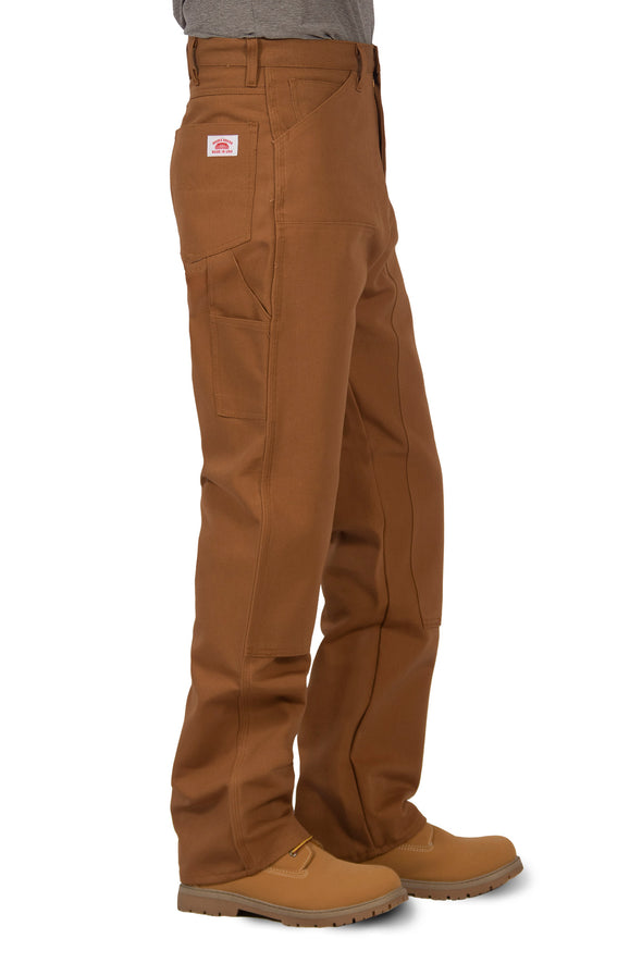Right1 #2202 Brown Duck Double-Front Carpenter Dungarees - Made in USA