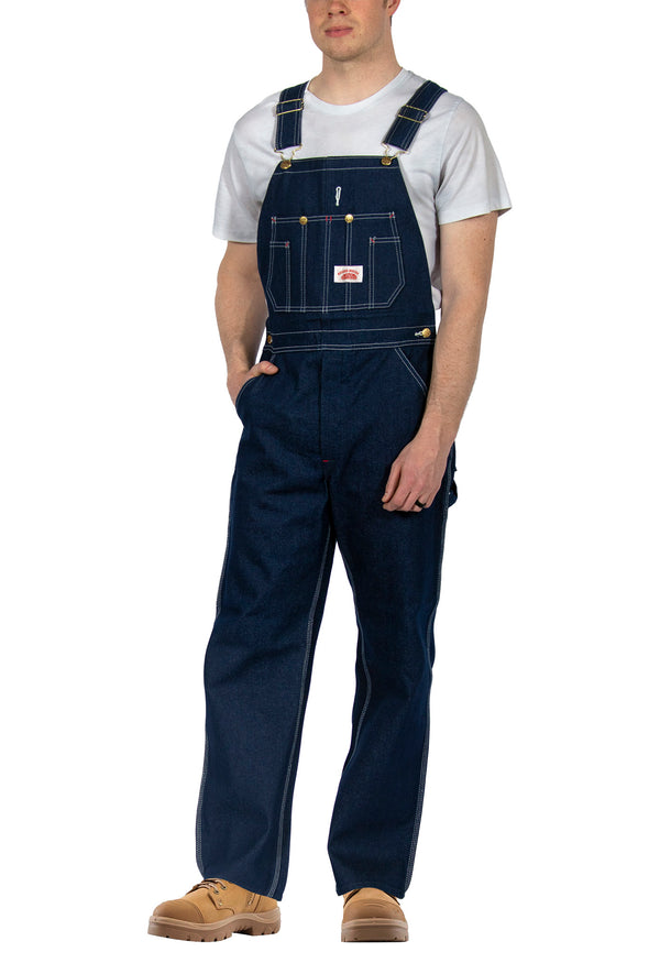 #966/#980 Classic Blue Denim Zipper Fly Bib Overalls - MADE IN USA