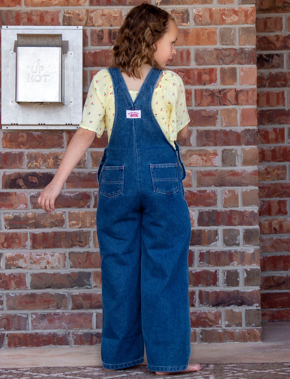 #7 Kid's Stonewashed Blue Denim Bib Overalls - IRREGULARS