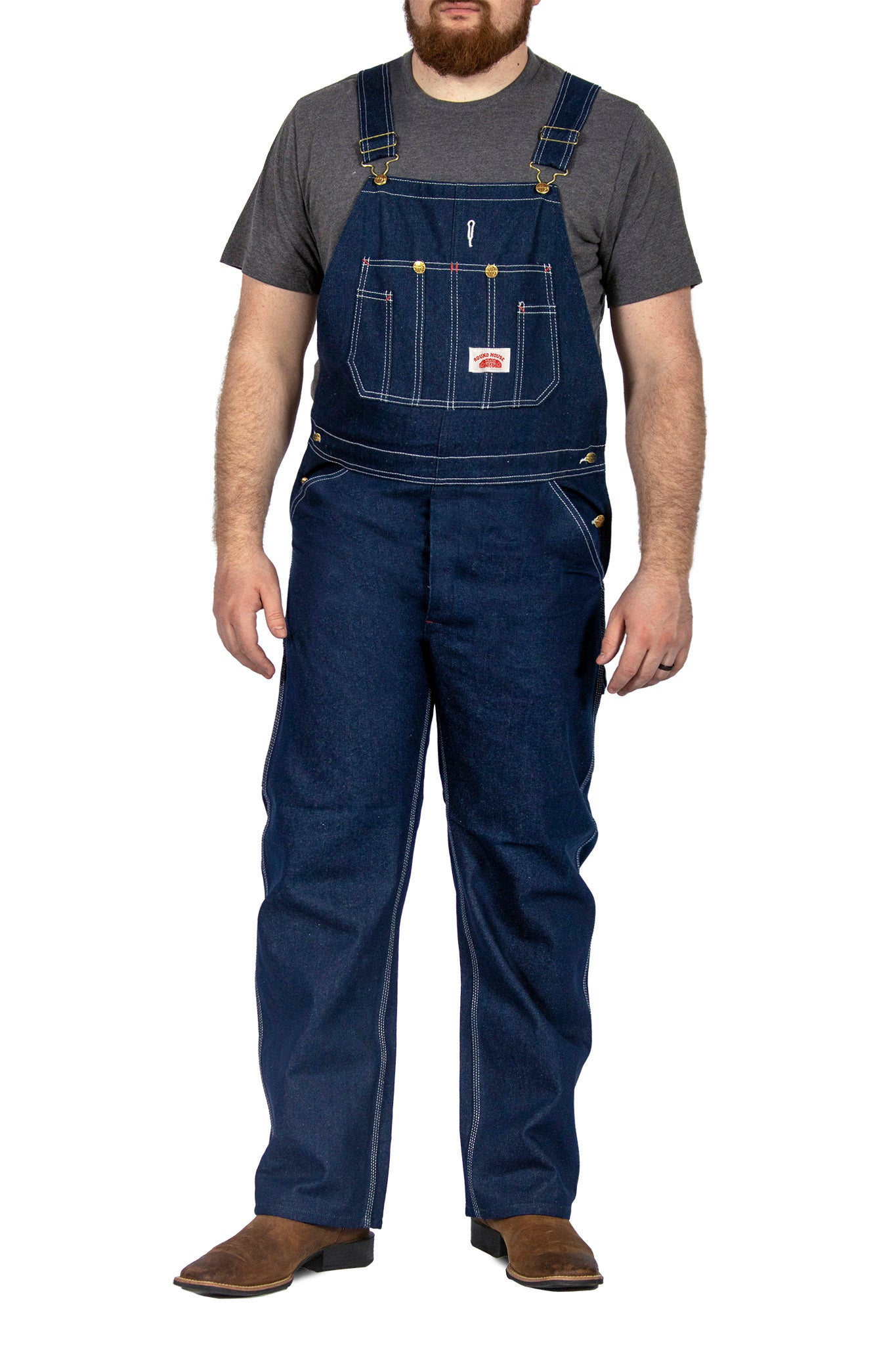 #980 Classic Blue Denim Zipper Fly Bib Overalls – Round House Outlet
