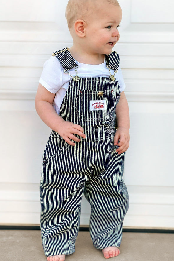 #61 Kid's Playwear Hickory Stripe Bib Overalls - MADE IN USA